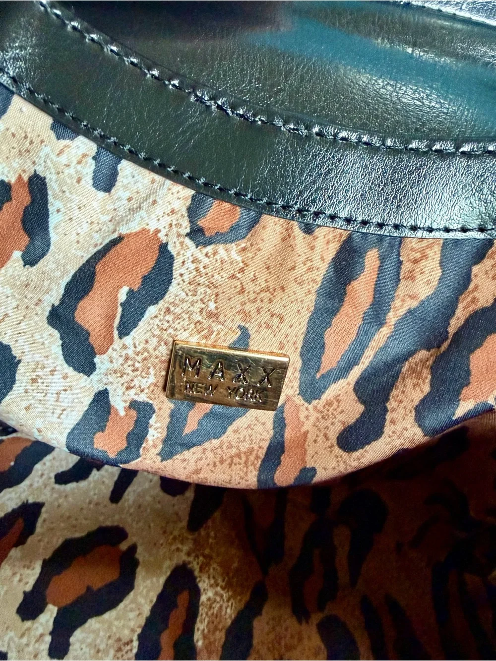 Maxx New York Black Shoulder Bag with Gold Studs & Chain Strap